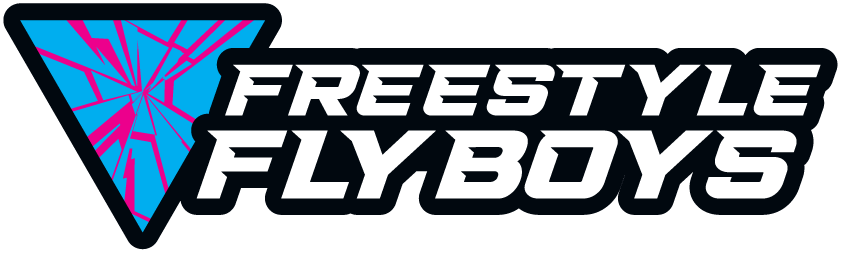 Freestyle Flyboys logo with broken triangle and bright colors