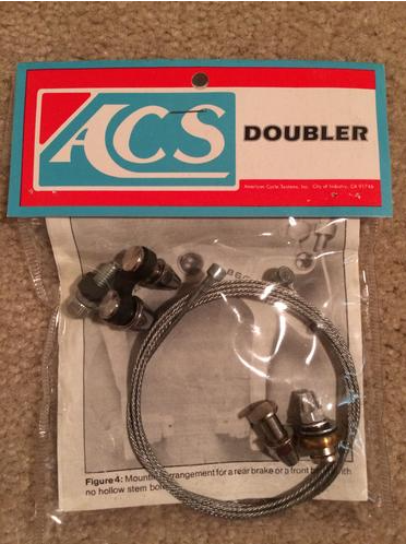 A retro packaged ACS Doubler bmx freestyle brake modification by Charles Long.