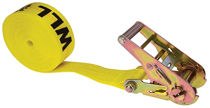 A yellow ratchet strap.